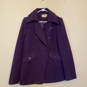 Womens Purple pea coat. Size large